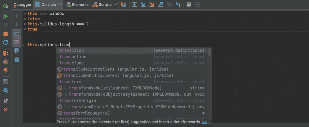 edit javascript code completion in intellij webstorm