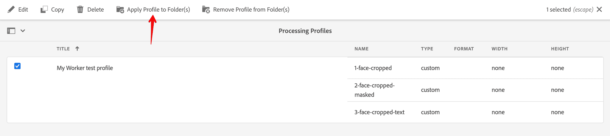 Apply Profile to Folder