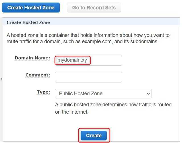 Instruction how to create a hosted zone